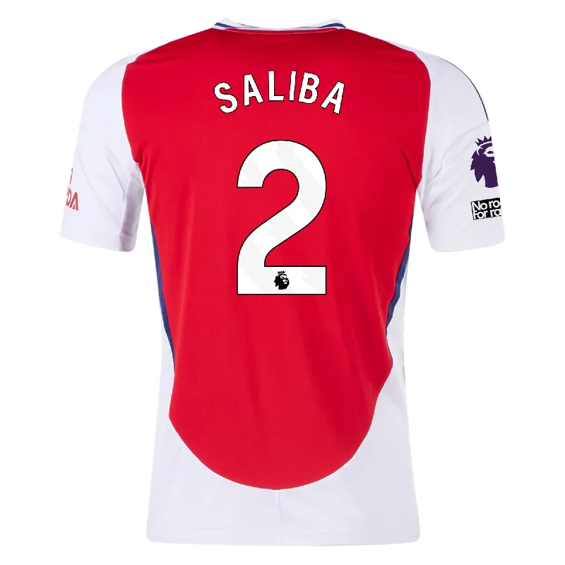 Men's NBA Authentic Team Jerseys in Official Team Colors for True Basketball Fansadidas Arsenal William Saliba Home Jersey w/ EPL + No Room For Racism Patches 24/25 (Better Scarlet/White)