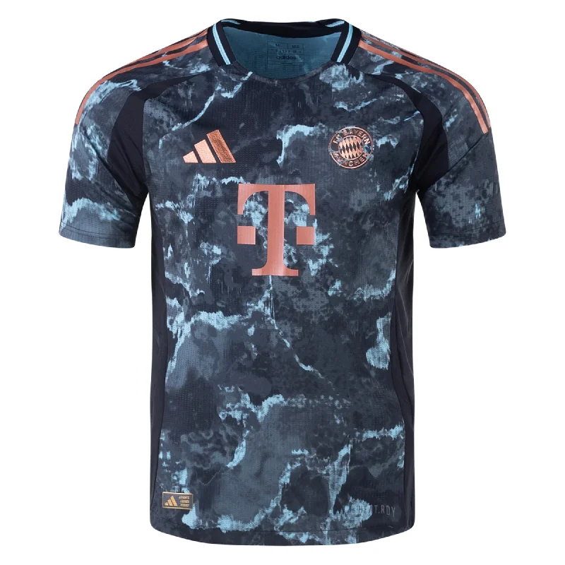 Men's Breathable Polyester Running Jerseys in Bright Neon Colors for High - Visibility Workoutsadidas Bayern Munich Authentic Away Jersey 24/25 (Black/Copper/Blue)