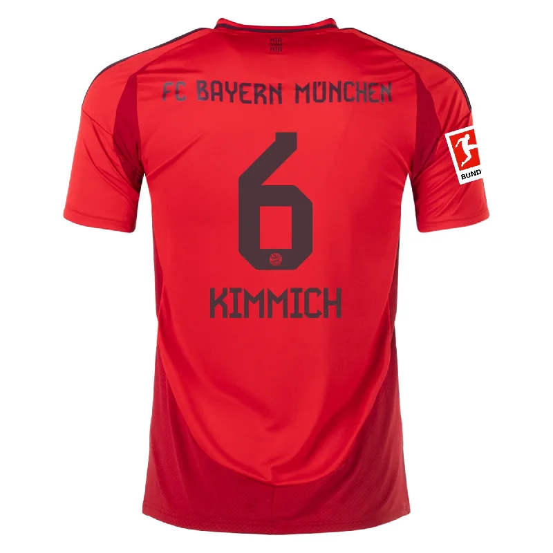Men's Retro Hockey Jerseys with Classic Stripes and Logos for a Nostalgic Hockey Aestheticadidas Bayern Munich Joshua Kimmich Home Jersey w/ Bundesliga Patch 24/25 (Red/Black)
