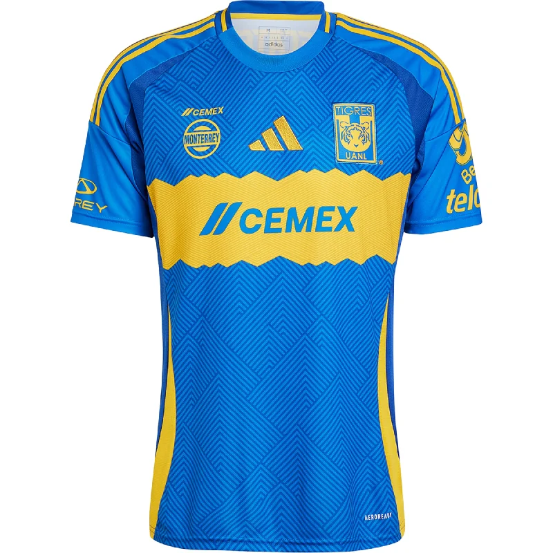 Men's Breathable Polyester Running Jerseys in Bright Neon Colors for High - Visibility Workoutsadidas Tigres Away Jersey 24/25 (Blue)