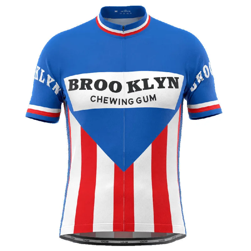Men's Cycling Jerseys with Reflective Stripes for Safe and Stylish Rides at NightRetro Brooklyn Chewing Gum Short Sleeve Cycling Jersey