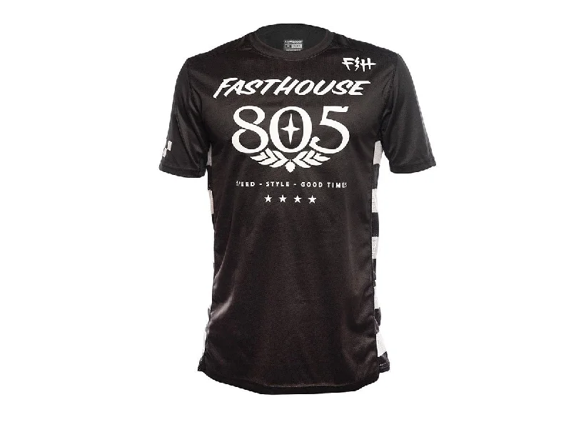 Men's Sustainable Organic Cotton Rugby Jerseys for Eco - Conscious Sports EnthusiastsFasthouse Classic 805 Short Sleeve MTB Jersey - Black