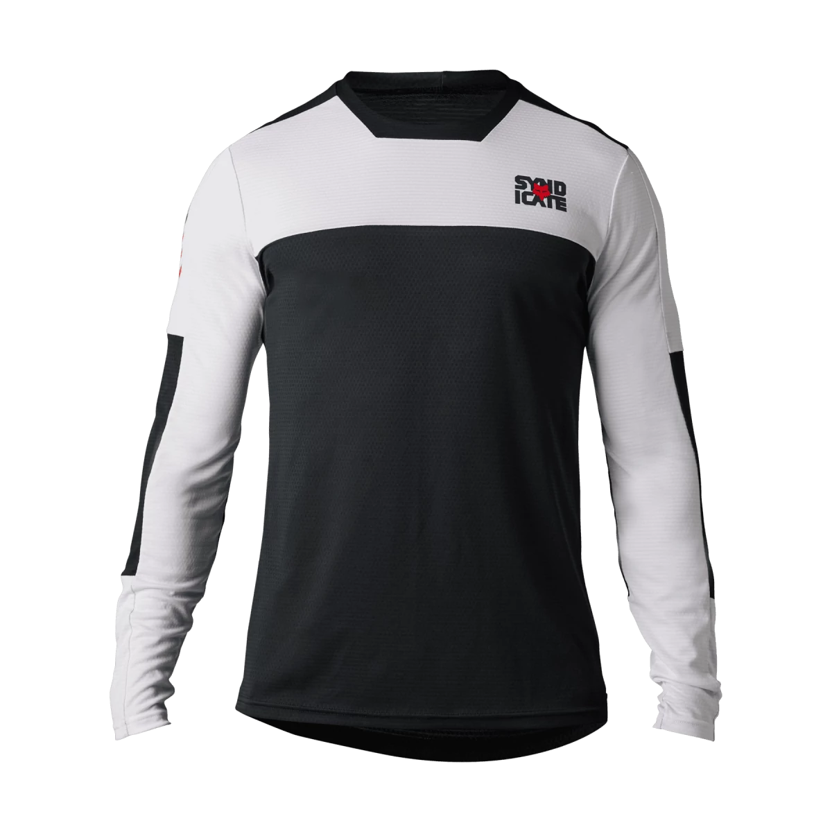 Men's Moisture - Wicking Lacrosse Jerseys with Mesh Panels for Optimal Performance on the FieldFox Racing Defend Long Sleeve MTB Jersey - Syndicate - White-Black