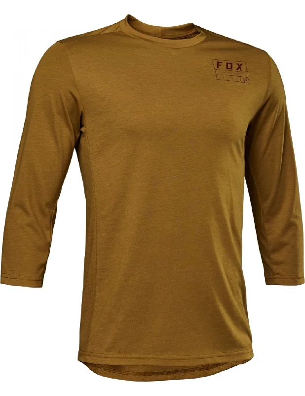 Men's Retro Hockey Jerseys with Classic Stripes and Logos for a Nostalgic Hockey AestheticFox Racing Ranger Dri Release 3/4 Sleeve MTB Jersey - Iron - Caramel