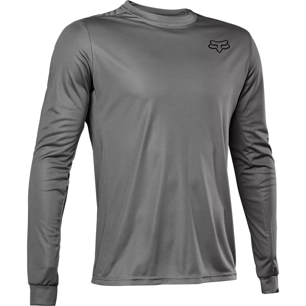Men's Moisture - Wicking Lacrosse Jerseys with Mesh Panels for Optimal Performance on the FieldFox Racing Ranger Long Sleeve MTB Jersey - Font - Dark Gray