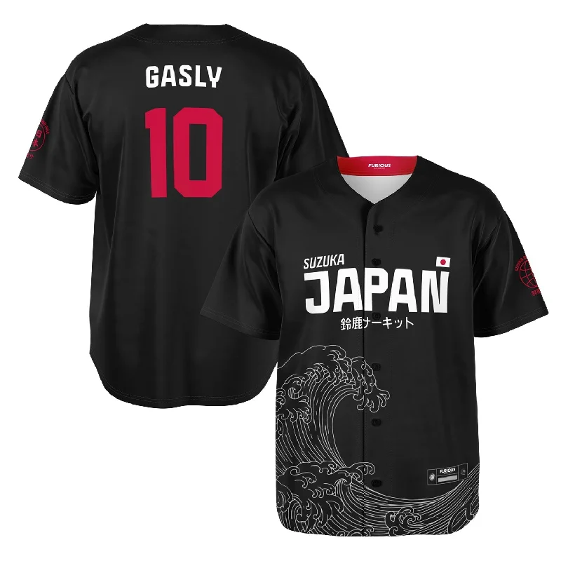 Men's Throwback Tennis Jerseys Inspired by Iconic Matches and PlayersGasly - Carbon Black Suzuka "Great Wave" Jersey