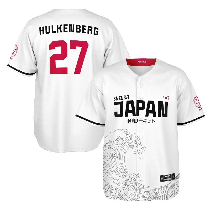 Men's Retro Hockey Jerseys with Classic Stripes and Logos for a Nostalgic Hockey AestheticHulkenberg - Suzuka "Great Wave" Jersey