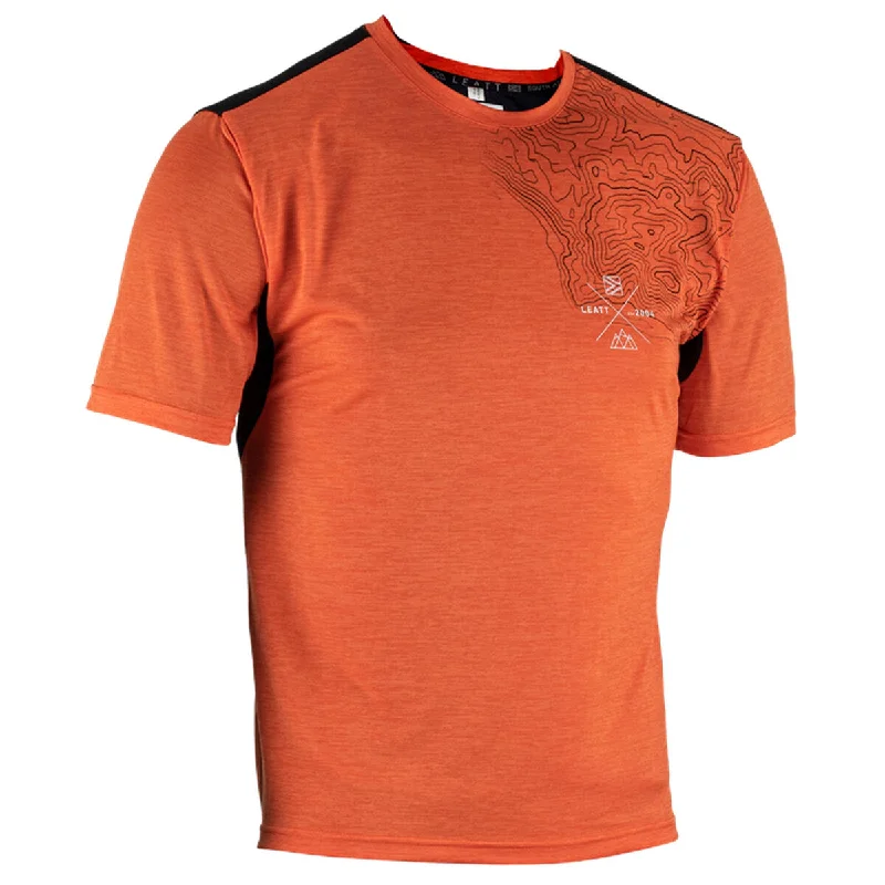 Men's Cycling Jerseys with Reflective Stripes for Safe and Stylish Rides at NightLeatt Trail 1.0 Short Sleeve MTB Jersey - Flame - 2023
