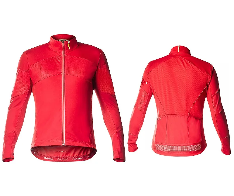 Men's Cycling Jerseys with Reflective Stripes for Safe and Stylish Rides at NightMavic Cosmic Pro Wind Long Sleeve Road Jersey - Haute Red