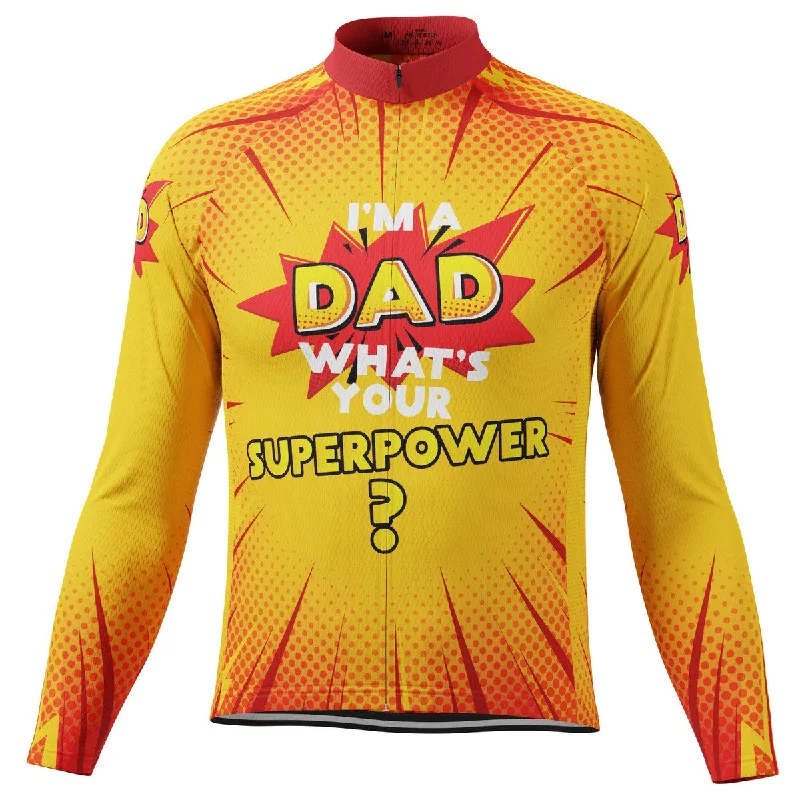 Men's Throwback Rugby Jerseys of Historic Matches and Teams for Rugby History BuffsMen's Dad Superpowers Long Sleeve Cycling Jersey
