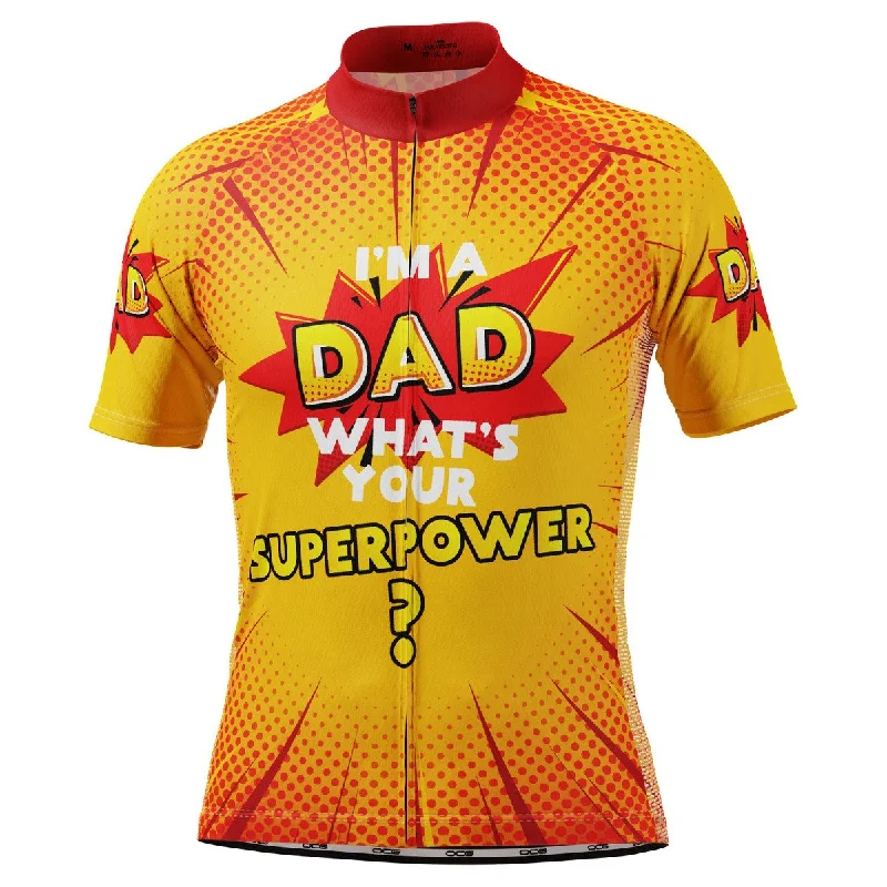 Men's Limited - Edition Cricket Jerseys Commemorating Historic Matches for Die - Hard Cricket LoversMen's Dad Superpowers Short Sleeve Cycling Jersey