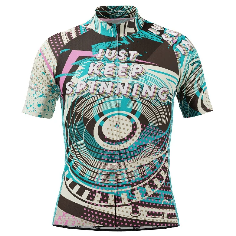 Men's Authentic Soccer Jerseys of National Teams for International Football EventsMen's Just Keep Spinning DJ Short Sleeve Cycling Jersey