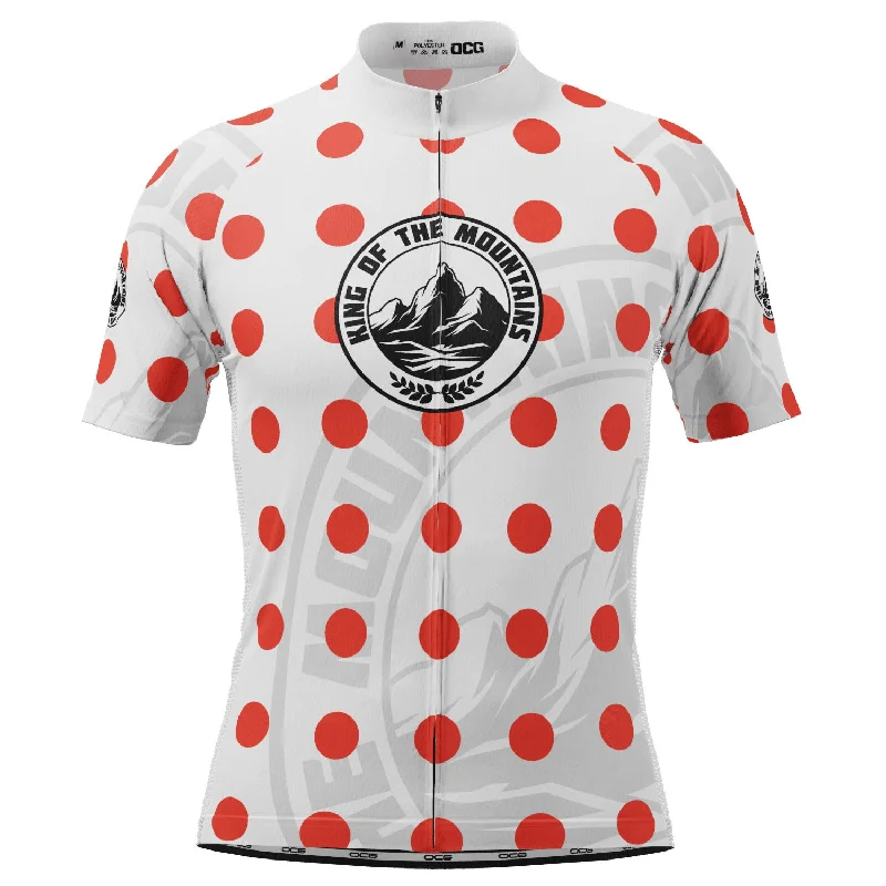 Men's Cycling Jerseys with Reflective Stripes for Safe and Stylish Rides at NightMen's King of the Mountains Polka Dot Short Sleeve Cycling Jersey
