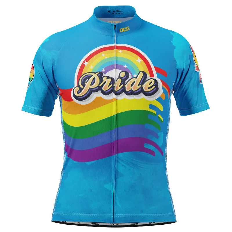 Men's Custom - Embroidered Volleyball Jerseys for Team Uniforms or Personalized GearMen's LGBT Pride Rainbow Flag Short Sleeve Cycling Jersey