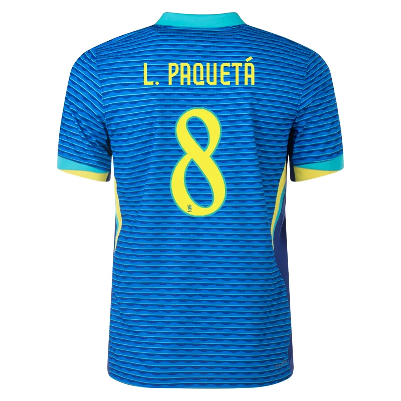 Men's Retro Hockey Jerseys with Classic Stripes and Logos for a Nostalgic Hockey AestheticNike Brazil Authentic Lucas Paqueta Away Jersey 24/25 Soar/Dynamic Yellow)