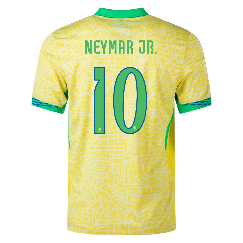 Men's Retro Hockey Jerseys with Classic Stripes and Logos for a Nostalgic Hockey AestheticNike Brazil Authentic Neymar Jr. Home Jersey 24/25 (Dynamic Yellow/Lemon Chiffon/Green Spark)