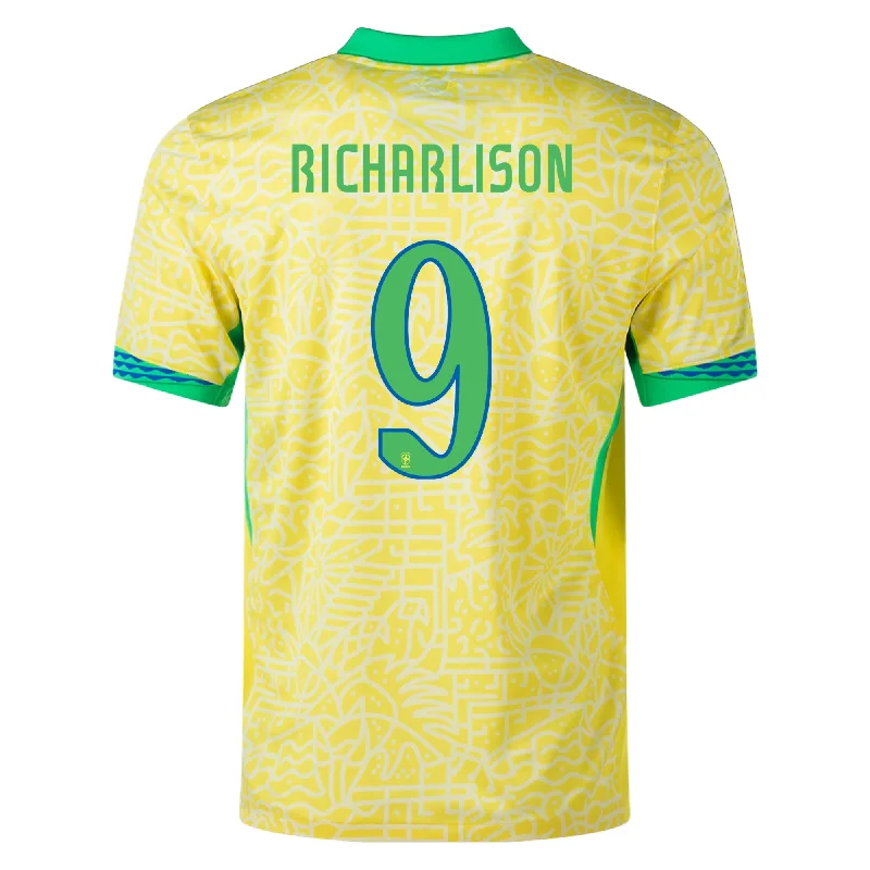 Men's Breathable Polyester Running Jerseys in Bright Neon Colors for High - Visibility WorkoutsNike Brazil Authentic Richarlison Home Jersey 24/25 (Dynamic Yellow/Lemon Chiffon/Green Spark)