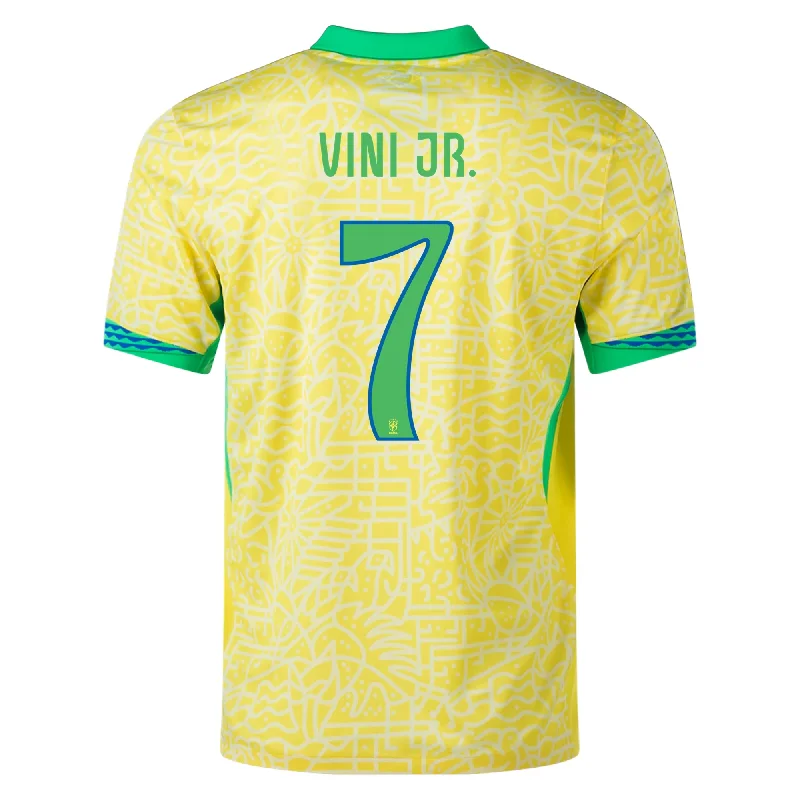 Men's Limited - Release American Football Jerseys of Rookie Stars for Early Adopters and FansNike Brazil Authentic Vini Jr. Home Jersey 24/25 (Dynamic Yellow/Lemon Chiffon/Green Spark)
