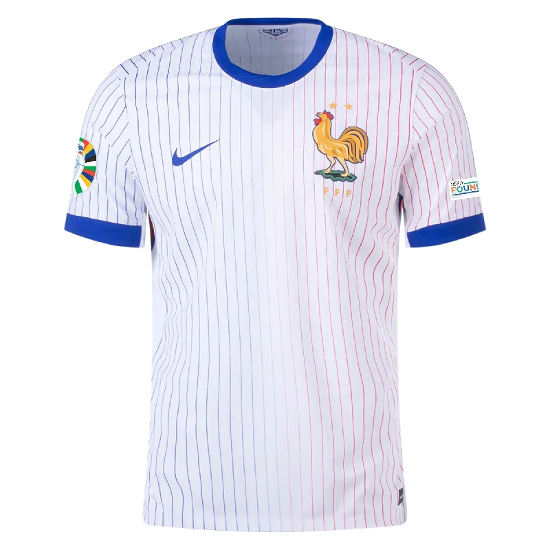 Men's Breathable Polyester Running Jerseys in Bright Neon Colors for High - Visibility WorkoutsNike France Authentic Away Jersey w/ Euro 2024 Patches 24/25 (White/Bright Blue)