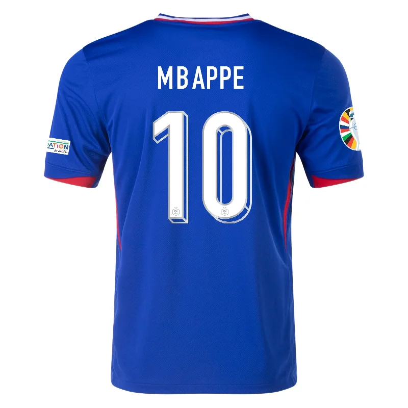 Men's Moisture - Wicking Lacrosse Jerseys with Mesh Panels for Optimal Performance on the FieldNike France Kylian Mbappe Home Jersey w/ Euro 2024 Patches 24/25 (Bright Blue/University Red)