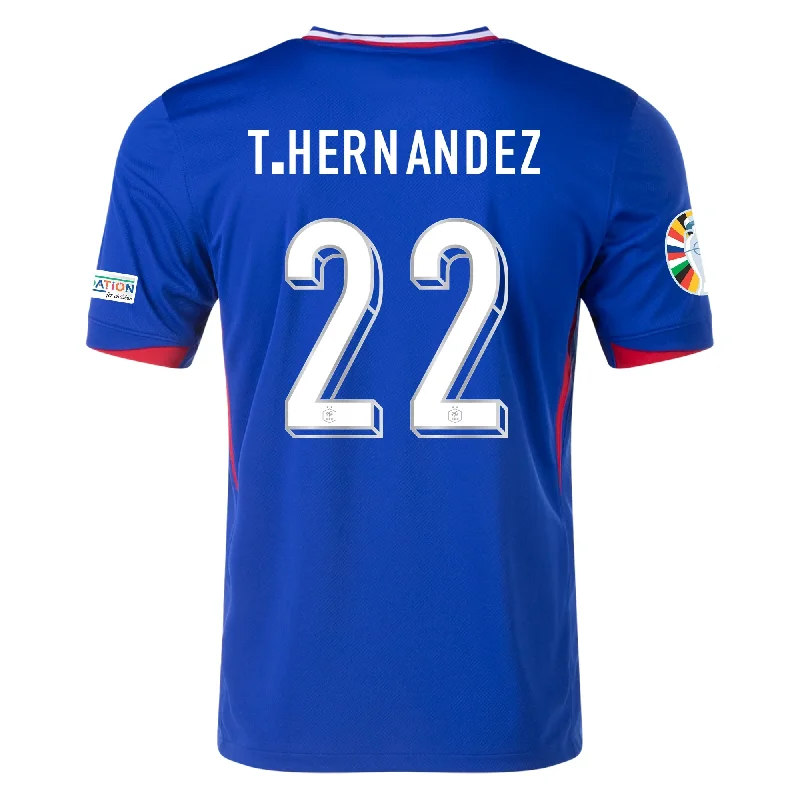 Men's Limited - Edition Cricket Jerseys Commemorating Historic Matches for Die - Hard Cricket LoversNike France Theo Hernandez Home Jersey w/ Euro 2024 Patches 24/25 (Bright Blue/University Red)