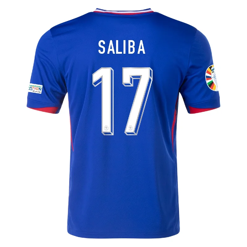 Men's Limited - Release American Football Jerseys of Rookie Stars for Early Adopters and FansNike France William Saliba Home Jersey w/ Euro 2024 Patches 24/25 (Bright Blue/University Red)