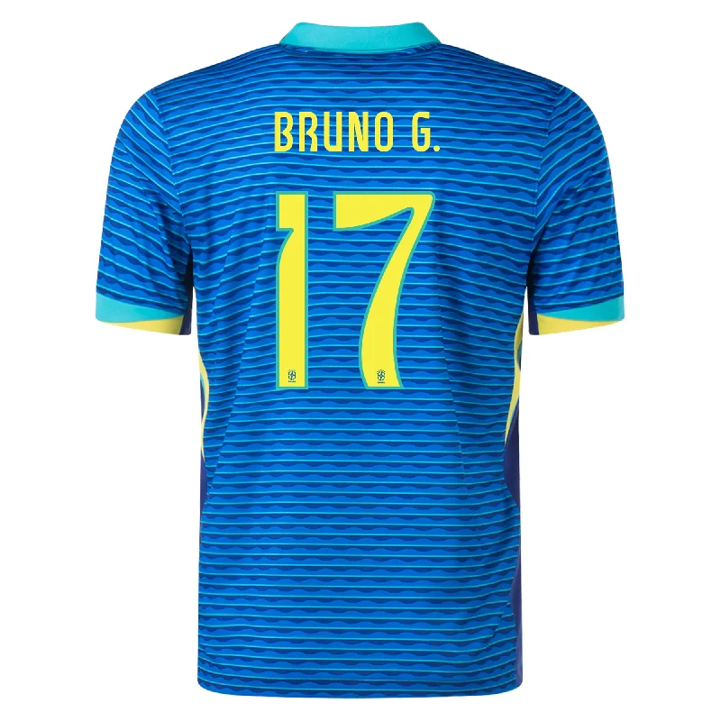 Men's Authentic Soccer Jerseys of National Teams for International Football EventsNike Mens Brazil Bruno Guimarães Away Jersey 24/25 (Soar/Dynamic Yellow)