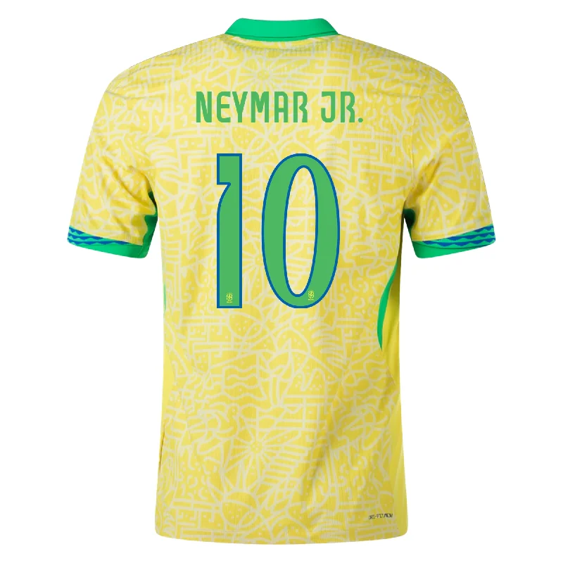 Men's Football Jerseys with Embroidered Club Badges for a Premium and Authentic AppealNike Mens Brazil Neymar Jr. Home Jersey 24/25 (Dynamic Yellow/Lemon Chiffon/Green Spark)