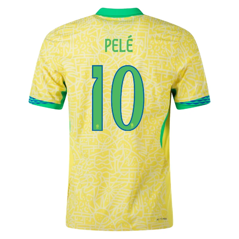 Men's Authentic Soccer Jerseys of National Teams for International Football EventsNike Mens Brazil Pele Home Jersey 24/25 (Dynamic Yellow/Lemon Chiffon/Green Spark)