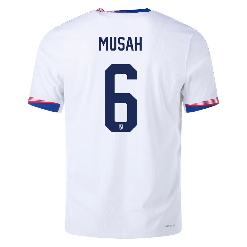 Men's Sustainable Organic Cotton Rugby Jerseys for Eco - Conscious Sports EnthusiastsNike Mens United States Authentic Yunus Musah Match Home Jersey 24/25 (White/Obsidian)