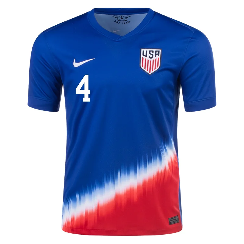 Men's Cycling Jerseys with Reflective Stripes for Safe and Stylish Rides at NightNike Mens United States Tyler Adams Away Jersey 24/25 (Old Royal/Sport Red)