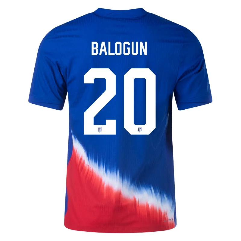 Men's Sustainable Organic Cotton Rugby Jerseys for Eco - Conscious Sports EnthusiastsNike United States Match Authentic Folarin Balogun Away Jersey 24/25 (Old Royal/Sport Red/White)