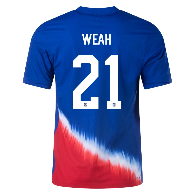 Men's Limited - Release American Football Jerseys of Rookie Stars for Early Adopters and FansNike United States Match Authentic Timothy Weah Away Jersey 24/25 (Old Royal/Sport Red/White)