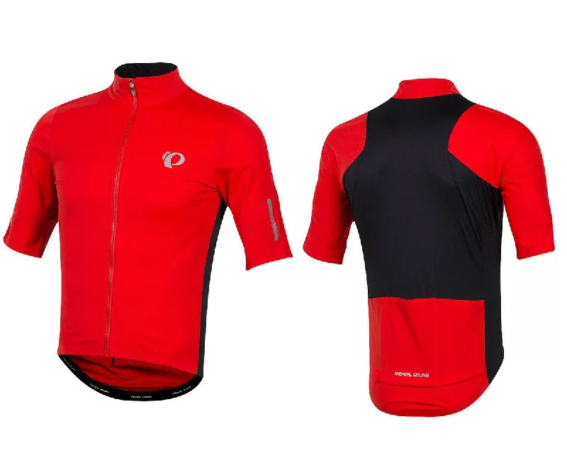 Men's Cycling Jerseys with Reflective Stripes for Safe and Stylish Rides at NightPearl Izumi PRO Pursuit Wind Short Sleeve Road Jersey - Torch Red-Black