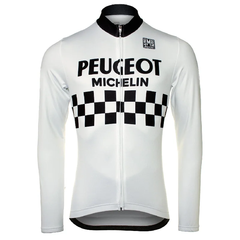 Men's Throwback Rugby Jerseys of Historic Matches and Teams for Rugby History BuffsPeugeot Shell White Retro Long Sleeve Jersey