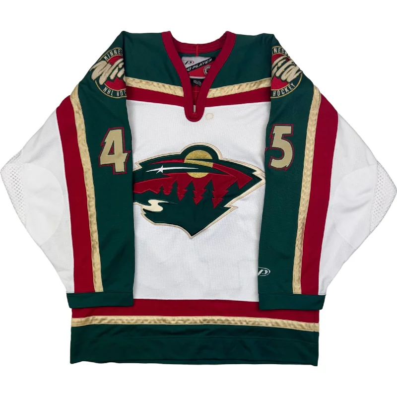 Men's Limited - Release American Football Jerseys of Rookie Stars for Early Adopters and FansPro Player NHL Minnesota Wild 45 Hockey Jersey Green White Rare
