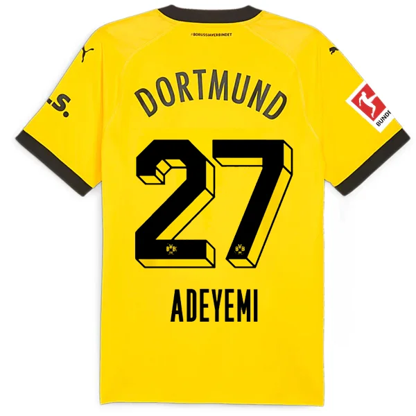Men's Cycling Jerseys with Reflective Stripes for Safe and Stylish Rides at NightPuma Borussia Dortmund Authentic Karim Adeyemi Home Jersey w/ Bundesliga Patch 23/24 (Cyber Yellow/Puma Black)