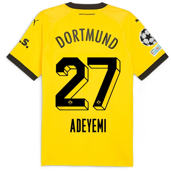 Men's Cycling Jerseys with Reflective Stripes for Safe and Stylish Rides at NightPuma Borussia Dortmund Authentic Karim Adeyemi Home Jersey w/ Champions League Patches 23/24 (Cyber Yellow/Puma Black)