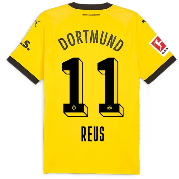 Men's Replica Hockey Jerseys of Star Players for Devoted Ice Hockey SupportersPuma Borussia Dortmund Authentic Marco Reus Home Jersey w/ Bundesliga Patch 23/24 (Cyber Yellow/Puma Black)