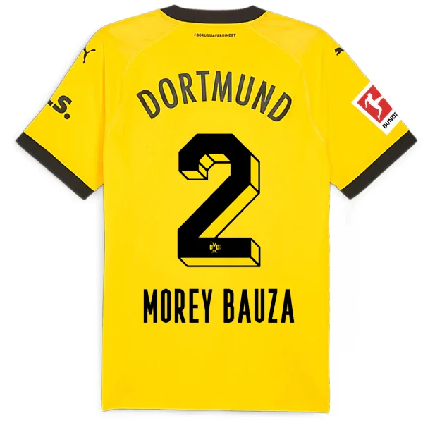 Men's Breathable Polyester Running Jerseys in Bright Neon Colors for High - Visibility WorkoutsPuma Borussia Dortmund Authentic Morey Bauza Home Jersey w/ Bundesliga Patch 23/24 (Cyber Yellow/Puma Black)
