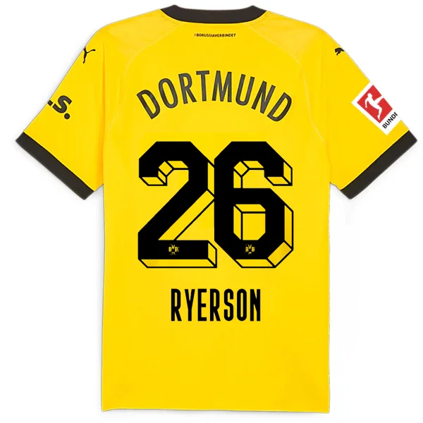 Men's Custom - Printed Baseball Jerseys with Player Names and Numbers for Personalized StylePuma Borussia Dortmund Authentic Ryerson Home Jersey w/ Bundesliga Patch 23/24 (Cyber Yellow/Puma Black)