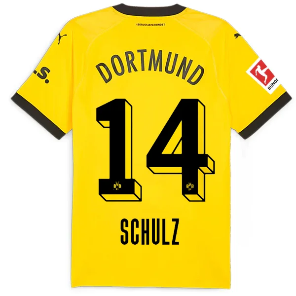 Men's Retro Soccer Jerseys of Famous Clubs from the 90s for Nostalgic Football EnthusiastsPuma Borussia Dortmund Authentic Schulz Home Jersey w/ Bundesliga Patch 23/24 (Cyber Yellow/Puma Black)