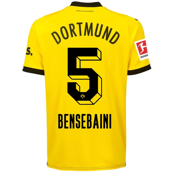 Men's Cycling Jerseys with Reflective Stripes for Safe and Stylish Rides at NightPuma Borussia Dortmund Bensebaini Home Jersey w/ Bundesliga Patch 23/24 (Cyber Yellow/Puma Black)