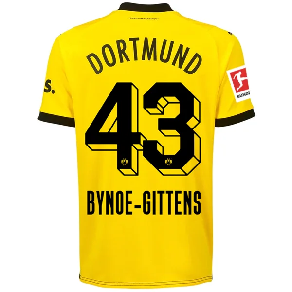 Men's Custom - Printed Baseball Jerseys with Player Names and Numbers for Personalized StylePuma Borussia Dortmund Bynoe-Gittens Home Jersey w/ Bundesliga Patch 23/24 (Cyber Yellow/Puma Black)