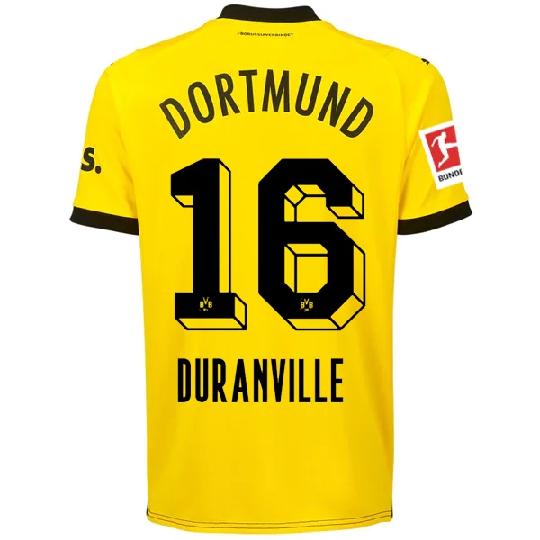 Men's Replica Hockey Jerseys of Star Players for Devoted Ice Hockey SupportersPuma Borussia Dortmund Duranville Home Jersey w/ Bundesliga Patch 23/24 (Cyber Yellow/Puma Black)