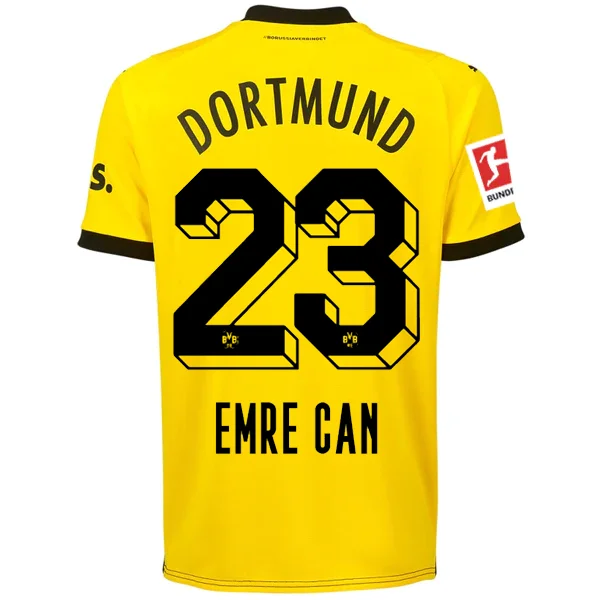 Men's Cycling Jerseys with Reflective Stripes for Safe and Stylish Rides at NightPuma Borussia Dortmund Emre Can Home Jersey w/ Bundesliga Patch 23/24 (Cyber Yellow/Puma Black)