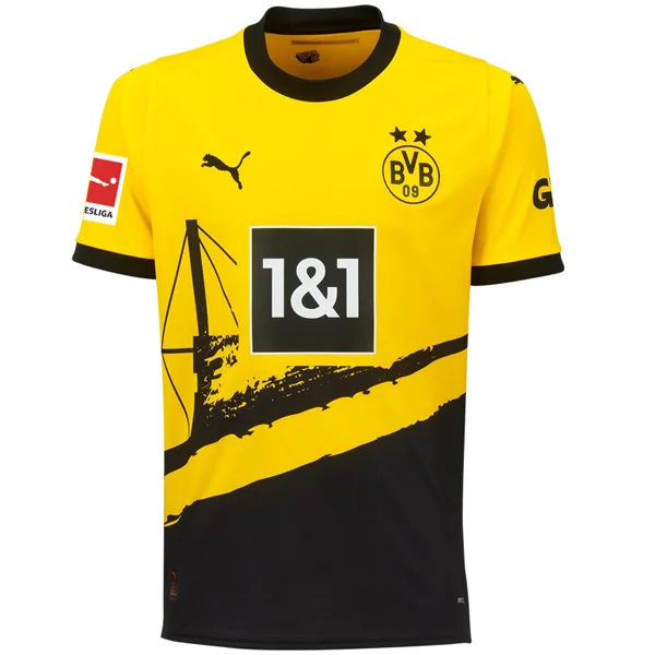 Men's Moisture - Wicking Golf Jerseys with UV Protection for Comfortable Rounds on the CoursePuma Borussia Dortmund Home Jersey w/ Bundesliga Patch 23/24 (Cyber Yellow/Puma Black)