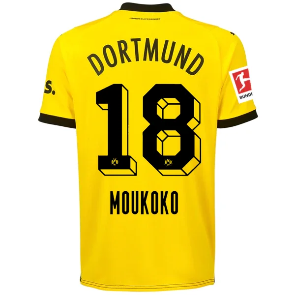 Men's Custom - Printed Baseball Jerseys with Player Names and Numbers for Personalized StylePuma Borussia Dortmund Muokoko Home Jersey w/ Bundesliga Patch 23/24 (Cyber Yellow/Puma Black)