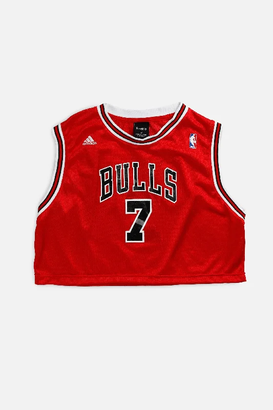 Men's Basketball Jerseys with Signature Player Logos for a Fan - Favorite LookRework Chicago Bulls NBA Crop Jersey - L