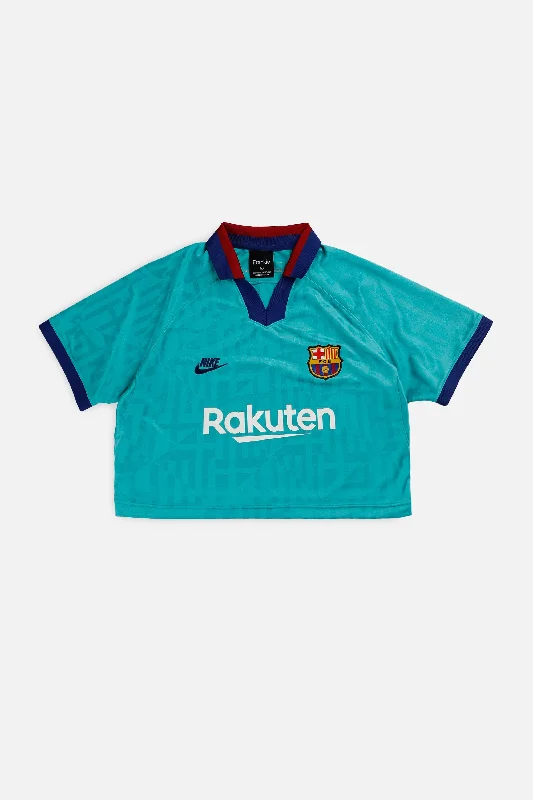 Men's Moisture - Wicking Lacrosse Jerseys with Mesh Panels for Optimal Performance on the FieldRework Crop Barcelona Soccer Jersey - L